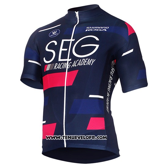 2017 Maillot Ciclismo SEG Racing Academy Bleu et Rouge Manches Courtes et Cuissard